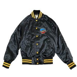 Vintage Sportsmaster Bomber Jacket Black Yellow